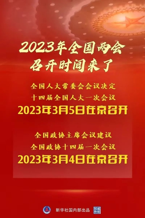 2023年全国两会召开时间，来了！